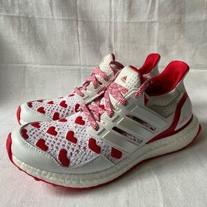 Adidas Ultra Boost 1.0 Valentine’s Day Hearts White Red Womens Size 8.5 JR5845